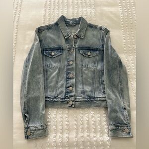 Gap 1969 Cropped Acid Wash Jean Jacket Size Medium Petite Like New